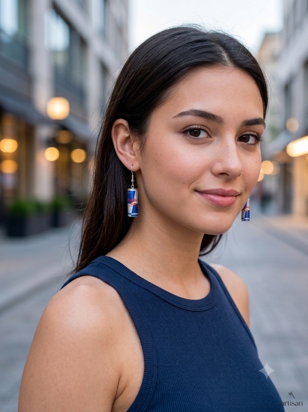 Miniature Red Bull Energy Drink Can Novelty Dangle Earrings
